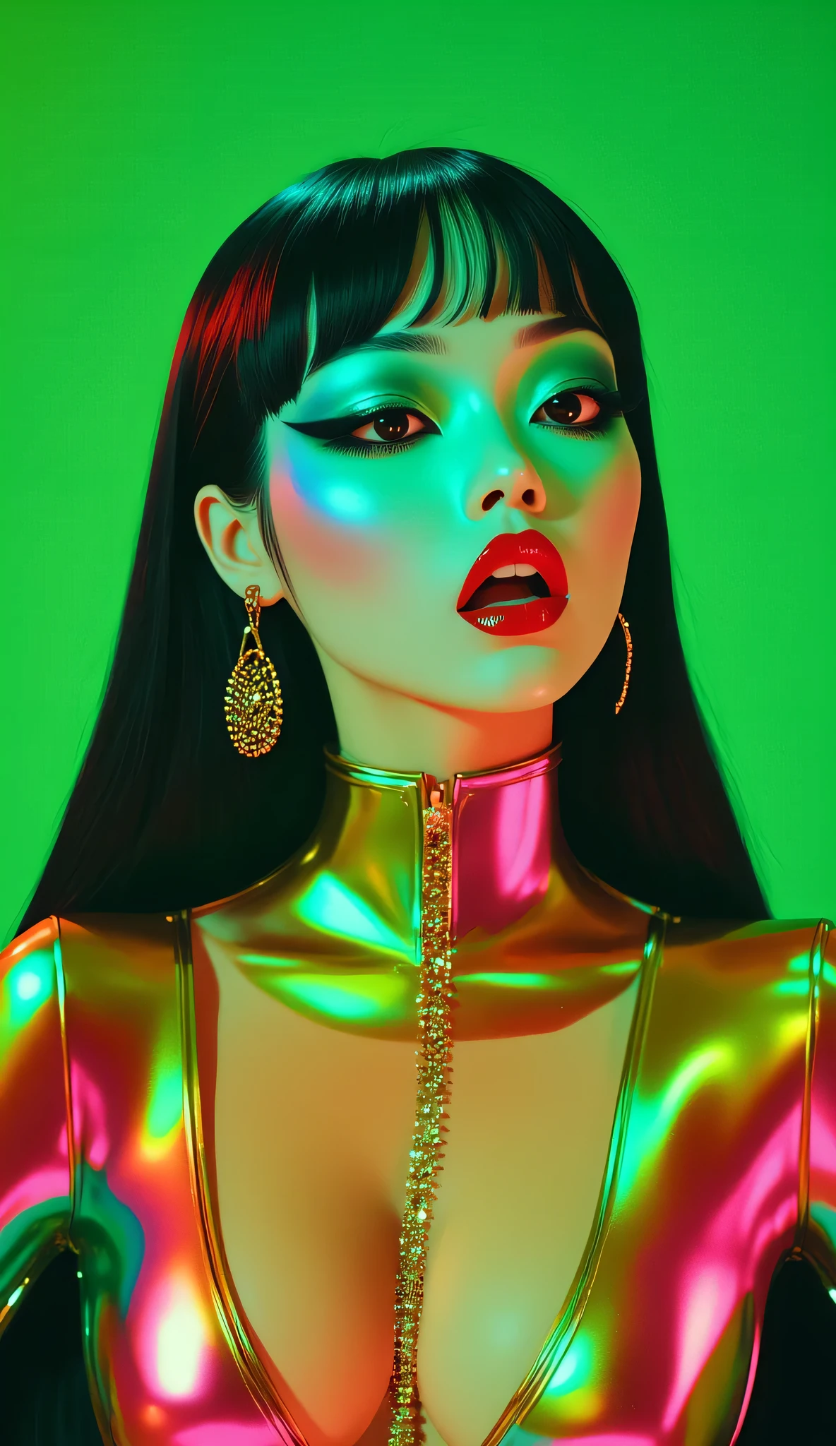 32K（tmasterpiece，k hd，hyper HD，32K）curlies，Flowing rouge，ponds，zydink， a color， Liaoning people （Silly girl）， （Silk scarf）， Combat posture， looking at the ground， Flowing rouge curls，Green emerald tiara， Chinese long-sleeved rose gold garment， （abstract ink splash：1.2）， Pink lotus background，Water lily flower protector（realisticlying：1.4），Rouge hair，Autumn is in full swing，The background is pure， A high resolution， the detail， RAW photogr， Sharp Re， Nikon D850 Film Stock Photo by Jefferies Lee 4 Kodak Portra 400 Camera F1.6 shots, Rich colors, ultra-realistic vivid textures, Dramatic lighting, Unreal Engine Art Station Trend, cinestir 800，Large curls，Flowing rouge