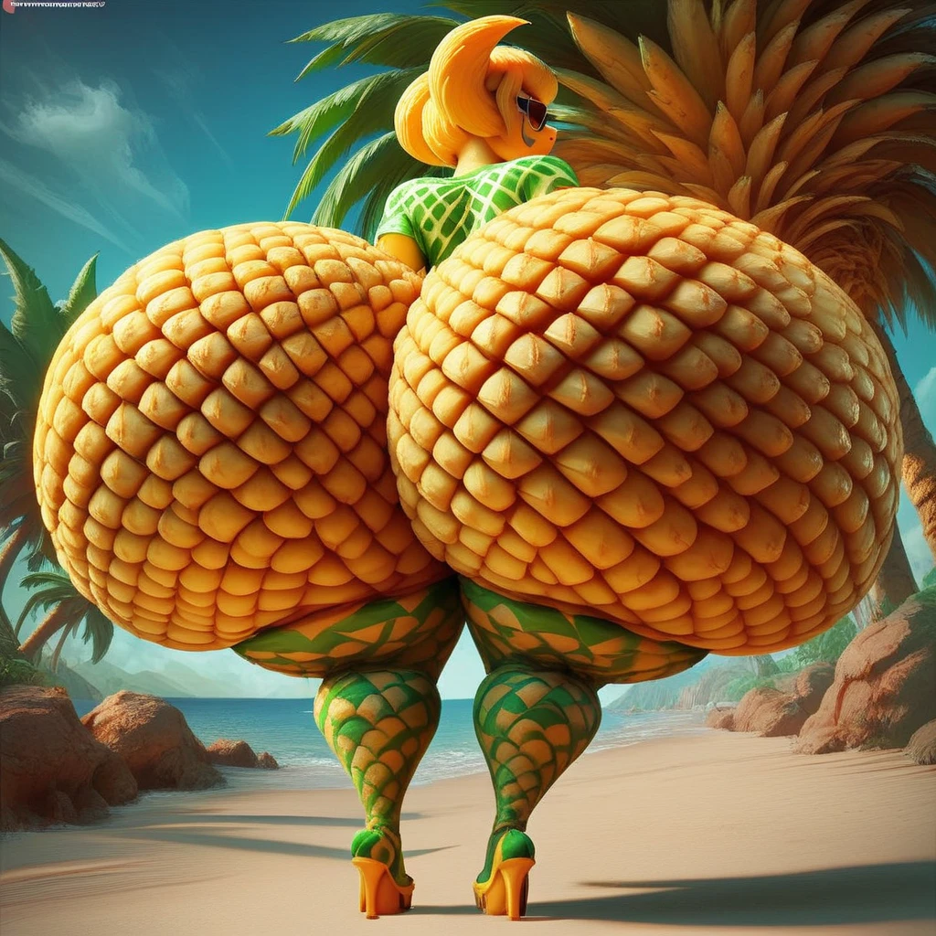 ass shape pineapple logo