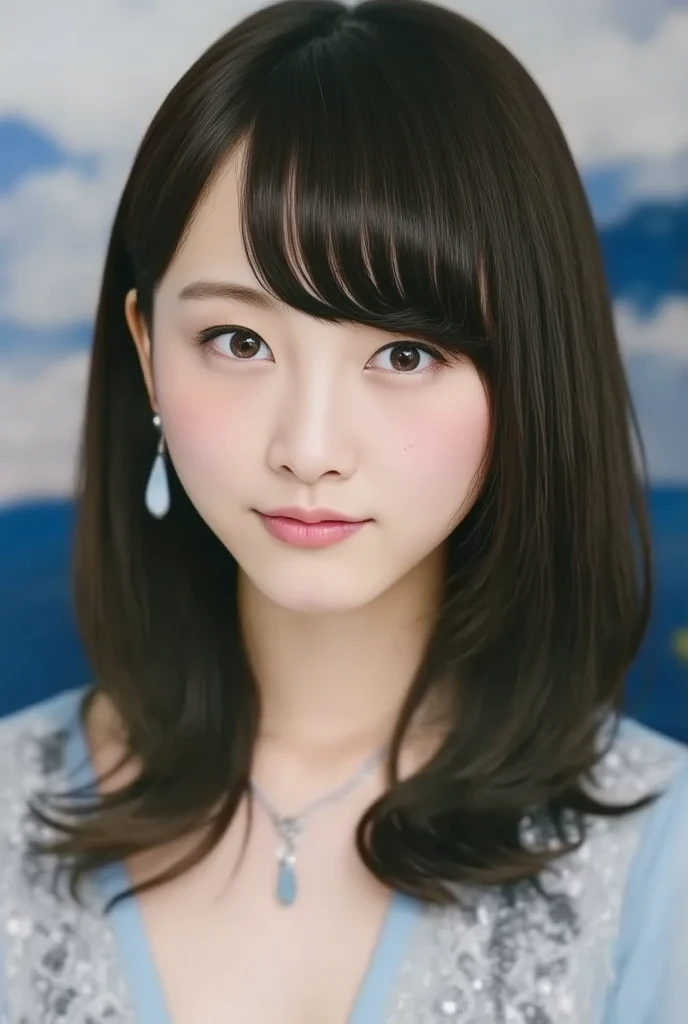  one girl, (  is wearing a light blue dress  :1.2), ( portrait photo of a beautiful Japanese idol),
( RAW photos,  best quality ), ( realistic, photo- realistic:1.4), Masterpiece,  8K portrait ,
 very delicate and beautiful, 非常に Detailsな, 2k wallpaper, wonderful,  Details, 非常に Detailsな CG unity 8k wallpaper, 
非常に Detailsなな,  High Resolution , 
Soft light,   A beautiful girl with great attention to detail  , 非常に Detailsな eyes and face,  Beautiful and Elegant Nose ,  beautiful detail,
(Photo shoot at Neuschwanstein Castle:1.3), Cinema Lighting, 
 perfect anatomy,  slender body,  small breasts,  semi-long hair, bangs, Bokeh,  dynamic angle, A faint smile,