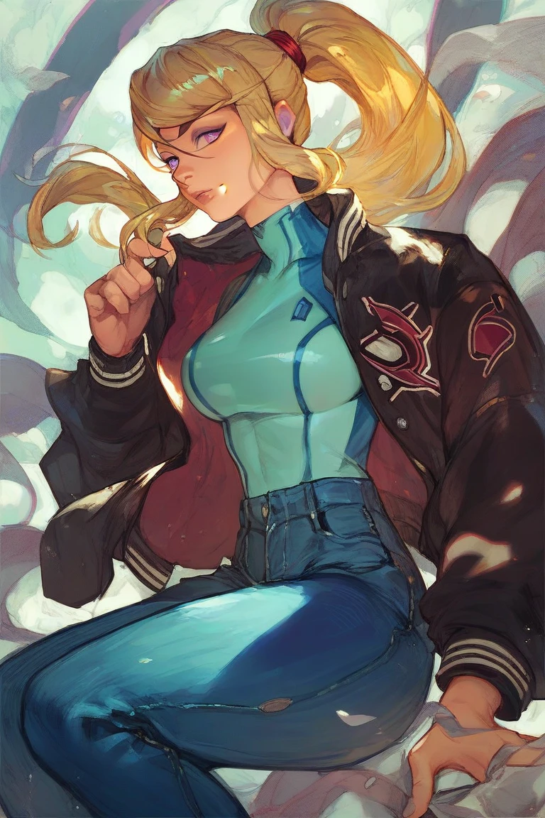 Cammy atuendo de ninja rojo y blanco revelador, que consiste en un top corto con mangas largas, pantalones cortos ajustados y botas altas.