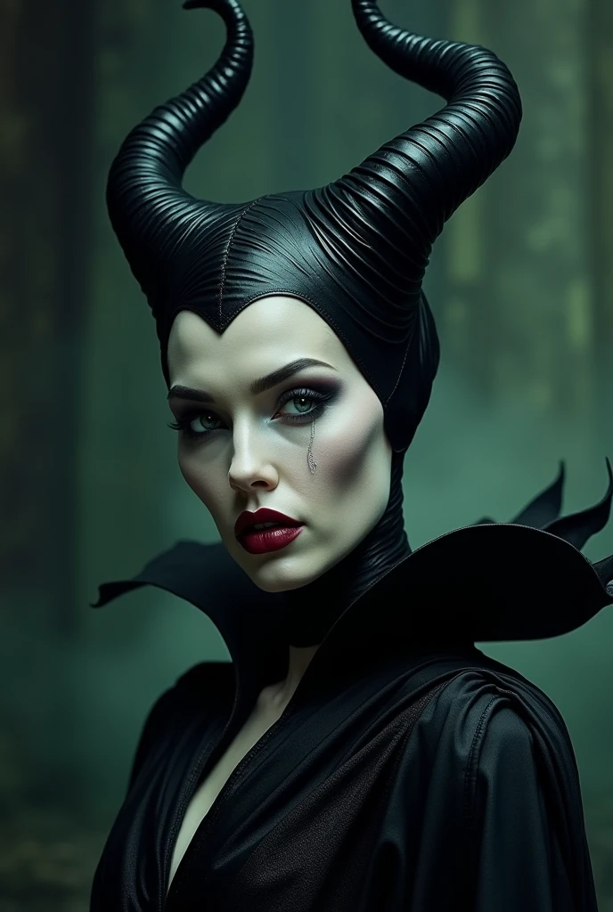 A stunning portrait of Maleficent, a vision of exotic unworldly beauty and power, in the style of Joe Jusko