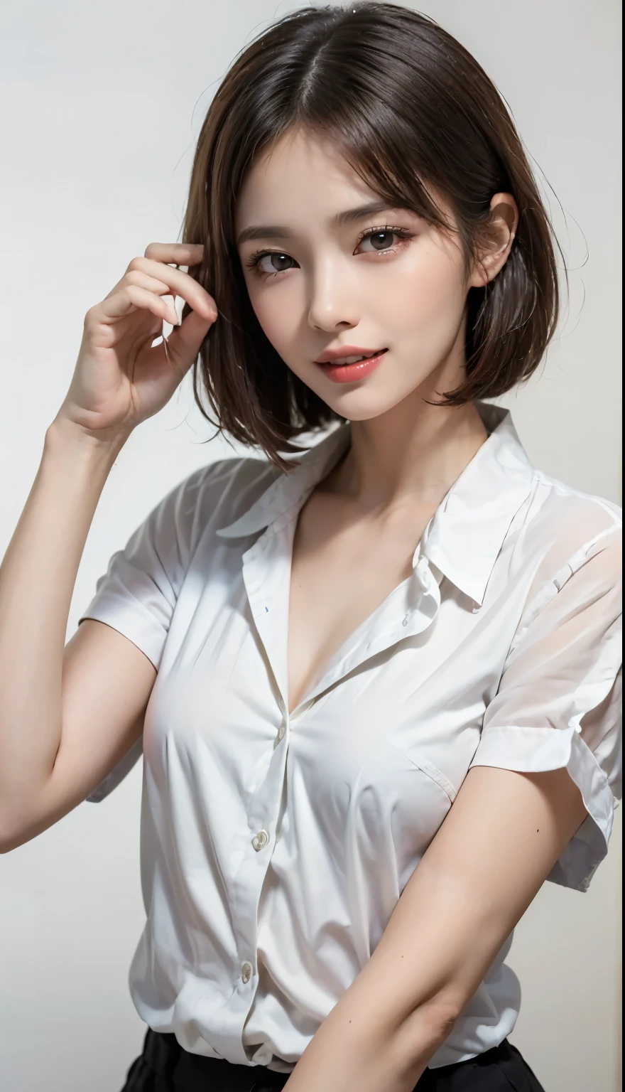 ((of the highest quality, 8K, masutepiece: 1.3)), Sharp Focus: 1.2, Beautiful woman with perfect body: 1.4, slender abdomen: 1.2, ((Layered hairstyle, Big breasts: 1.2)), (No bra) (Small beautiful hard (Thin, damp buttons up to shirt length,: 1.1), (White shirt wet in the rain), (Rain, Distance: 1.2), Wet body: 1.1, Very delicate face and skin texture, Detailed eyes, Double eyelids, Tanned skin, Sexy, asa, Real Skin, Real eyebrows, Blue eyeball. ((of the highest quality, 8K, masutepiece: 1.3)), Sharp Focus: 1.2, Beautiful woman with perfect body: 1.4, slender abdomen: 1.2, ((Layered hairstyle, Big breasts: 1.2)), (No bra) (Small beautiful hard (Thin, damp buttons up to shirt length,: 1.1), (White shirt wet in the rain), (Rain, Distance: 1.2), Wet body: 1.1, Very delicate face and skin texture, Detailed eyes, Double eyelids, Tanned skin, Sexy, asa, Real Skin, Real eyebrows, Blue eyeball.Large bust coordination、Wet in the rain、The jacket is transparent