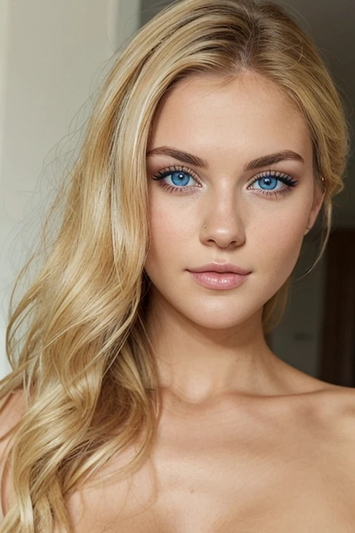 woman, blonde,  blue eyes