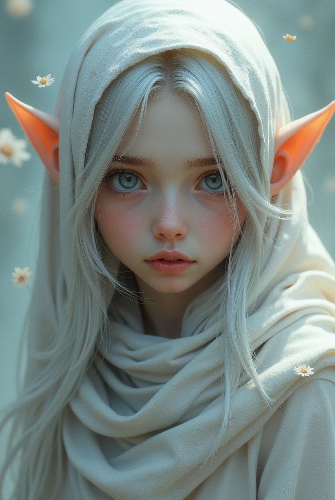 Shemo Colring In Silver-haired girl with shemo ears - SeaArt AI