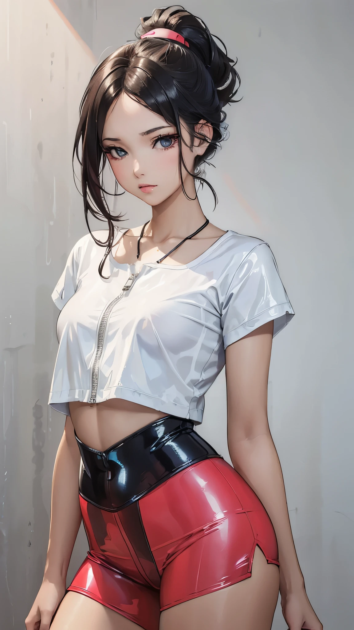 UnderBoob T Shirt, tight leggings 