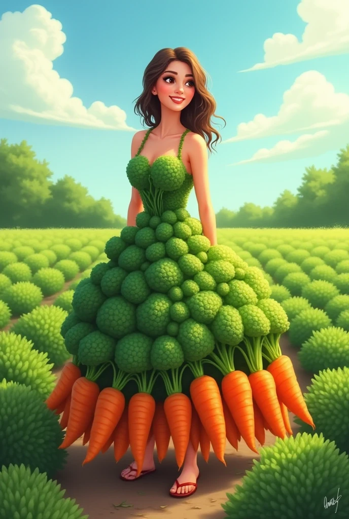 Woman with a carrot in her butt