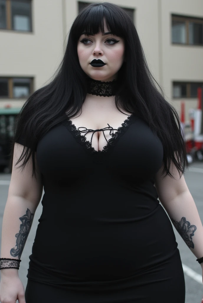 Goth girl ssbbw the fattest girl in the world obese, big belly, weight gain, blob ultra obese