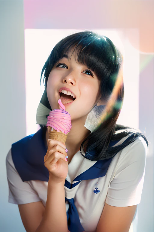 True phimosis、1 fat white popsicle with condensed milk、Blowjob、Embarrassing、Accurate facial expressions、(close ~ eye)、(Please open your mouth wide:1.4)、(Put a thick white popsicle with condensed milk in your mouth:1.4)、deep throat、Hold the thick white popsicle with condensed milk firmly、(White condensed milk drips from the mouth:1.5)、