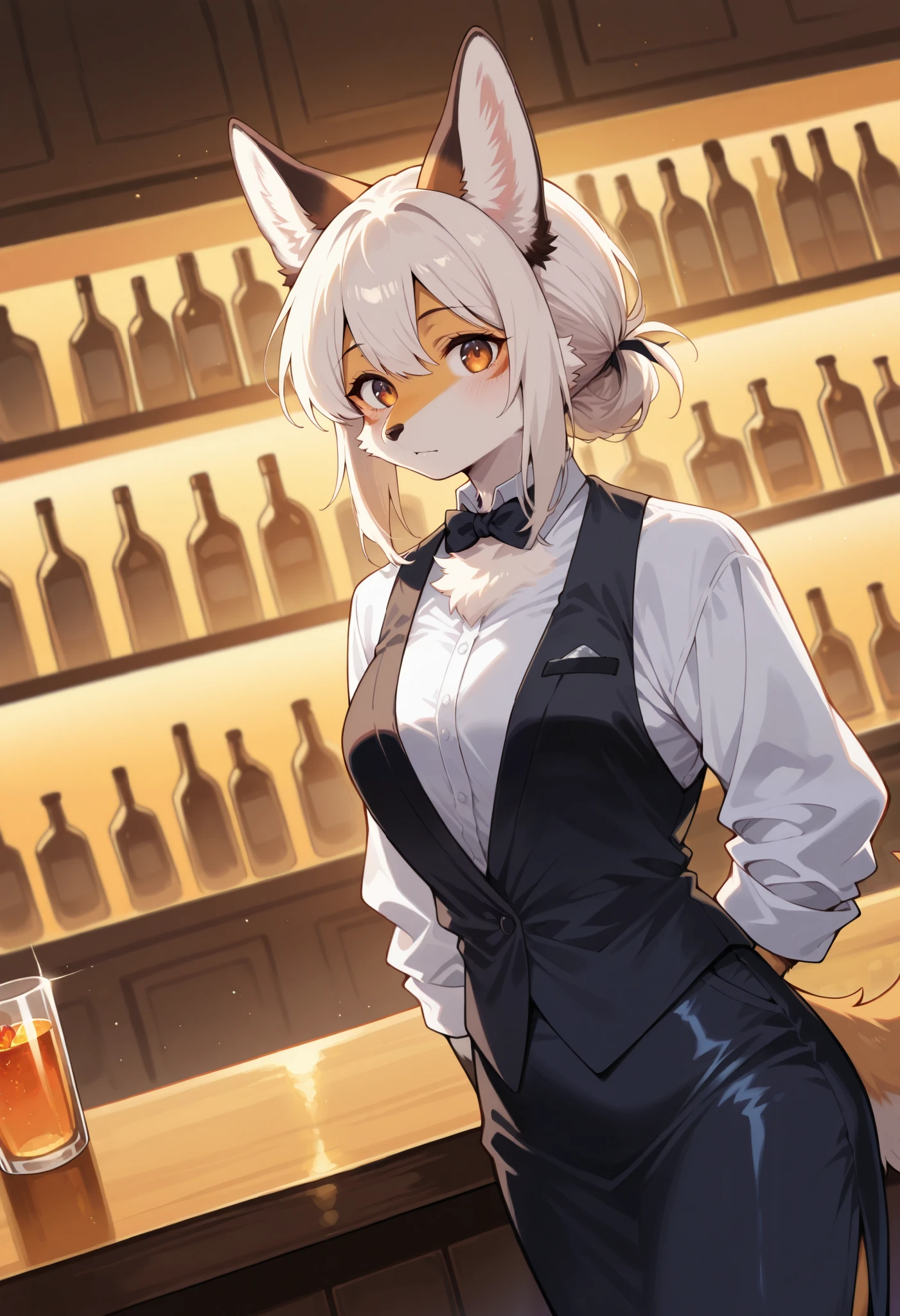 rating_safe, score_9, score_8_up, score_7_up, score_6_up, score_5_up, score_4_up, highres, source_furry, cover page, super high resolution, detailed background, bartender, bar, cocktail, absurdres(1girl, kemono, furry anthro)perfect anatomy, expression, good lighting, cinematic shadow, dynamic angle,