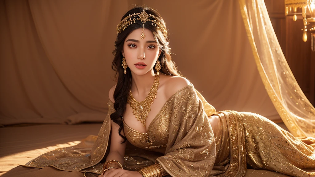 a gorgeous celestial woman, extremely detailed beautiful face with large eyes, long eyelashes, full lips, high cheekbones, flawless skin, huge breasts, thick thighs, ethereal glowing skin, flowing long hair, intricate ornate jewelry, flowing celestial dress, dramatic cinematic lighting, dramatic fantasy landscape background, cinematic lighting, glowing energy aura, delicate detailed features, ultra-detailed, photorealistic, 8k, best quality, professional
