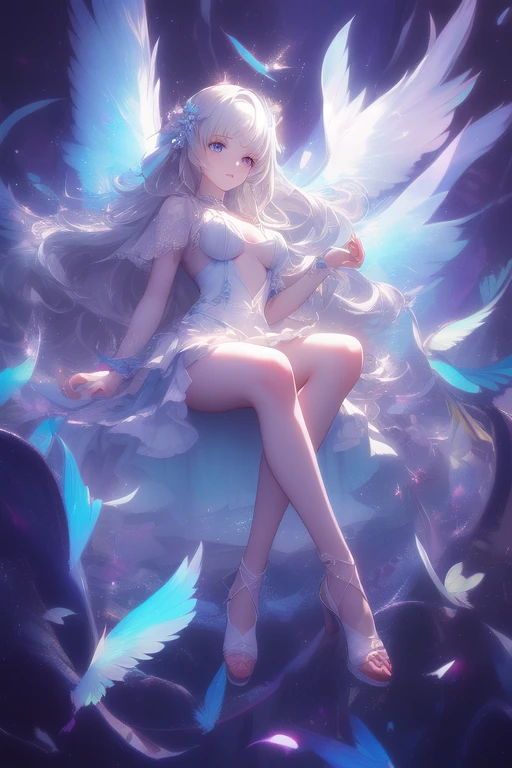 (best quality, masterpiece, colorful, dynamic angle, from below, highest detailed)upper body photo, full body photo, fashion photography of cute mechangel, glowing 4 wings, solo, glowing armor, glowing halo, building, glowing mechanical 4 wings (intricate details, hyperdetailed:1.15), detailed, light passing through hair, (official art, extreme detailed, highest detailed), HDR+