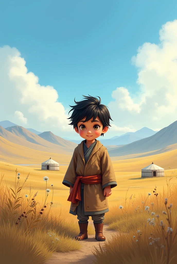 1 boy. Mongolian