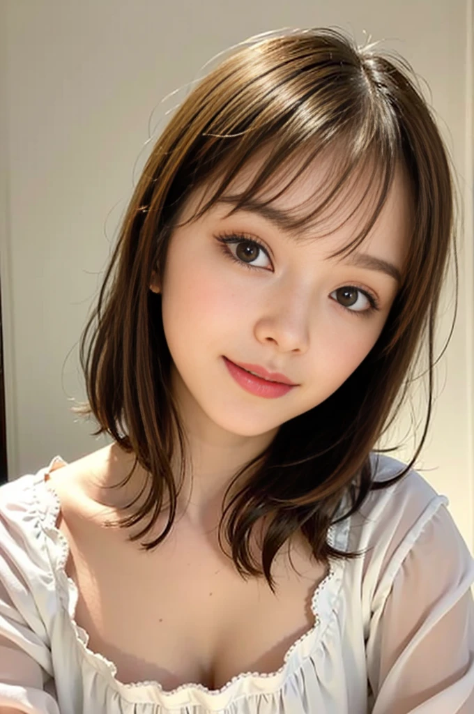 One Girl, (beautiful girl, Delicate girl:1.3), (16 years old:1.3),
break,  Holding a big pink teddy bear:1.3, 
break, (Children&#39;s room　background:1.2),
break, Very beautiful eyes, (Symmetrical eyes:1.3),
break, (Big Breasts:1.3), Brown eyes, Parted bangs, Brown bob cut hair, Round face, cute,
break, (Eye and facial details:1.0),
break, (masterpiece, Highest quality, Very detailed, Detailed face, 8k)