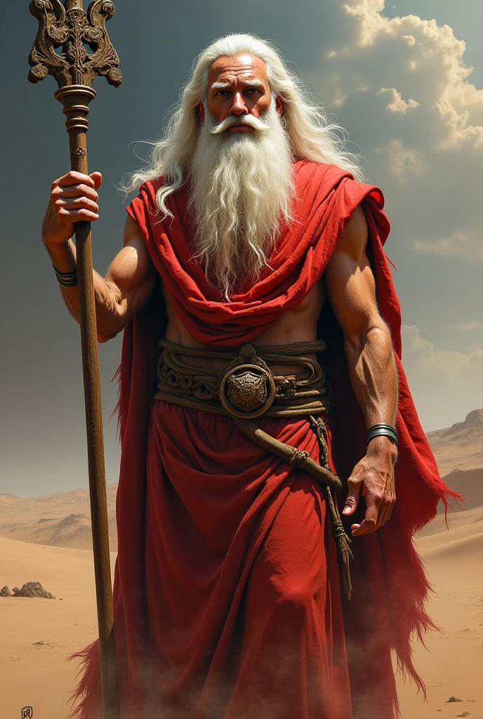 A bald, beardless king, lowered and naked.