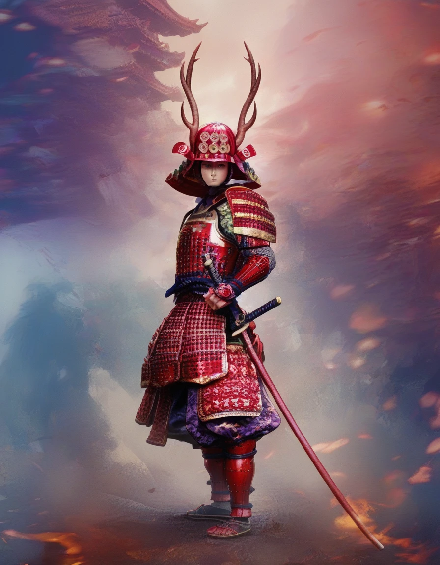 samurai, shogun, standing, open stance, double peace, kimono, katana, bottomless, japanese temple,SanadaYukimura,mburubon,((16k, highest quality, master piece: 1.2, super detailed, super high resolution, super detailed)), 1 girl,  \(umamusume\), full body, beautiful detailed face, beautiful detailed eyes, soft expression, slim Beautiful figure, curvaceous, slender arms, graceful hands, delicate fingers, slim wrists, elegant neck, bare shoulders, smooth skin, Feudal Japanese samurai of the Warring States period, Wearing a full suit of samurai armor, Wielding a sharp katana, Exudes a strong sense of intimidation, Mikawa Samurai,Holding a spear, full body, wilderness, outdoors, forest in background, blue sky,Silver breastplate, silver shoulder armor, silver waist armor, black shin guards,Wide angle of 