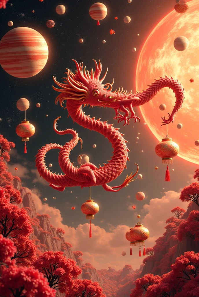 Explore the cultural view of dragons in China and Japan. Describe how these dragons are considered benevolent and wise beings, associated with water, prosperity and good luck, contrasting with Western representations. Highlight the distinct characteristics of eastern dragons, such as long, serpentine bodies, the absence of wings and control over natural elements such as rivers, rain and winds. Additionally, discuss the role of dragons in Chinese culture, including their symbolism in imperial power and their presence in festivals such as Chinese New Year, as well as the impact of this tradition on celebrations and people's daily lives." Estilo disney pixar style