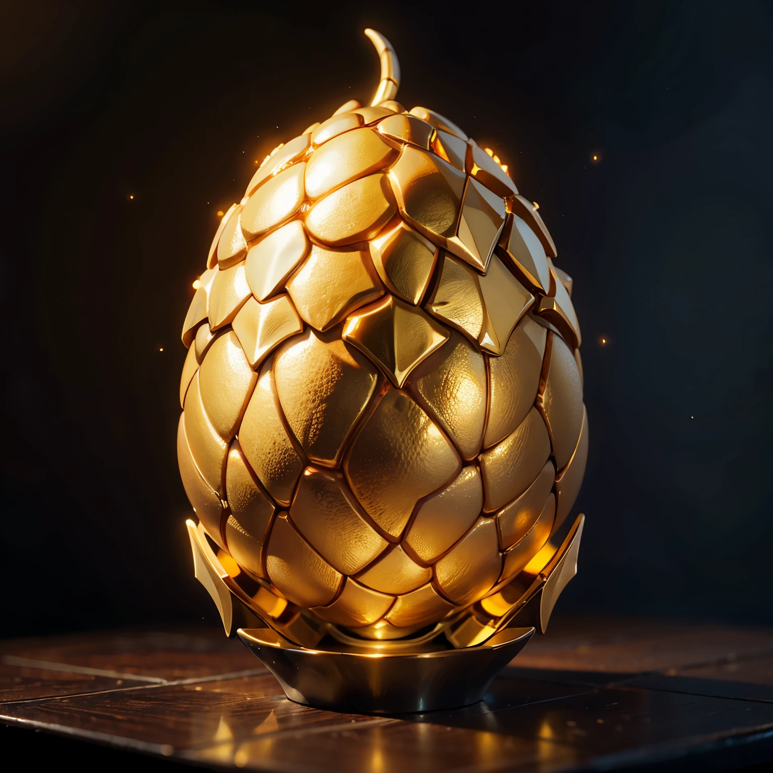 Close-up of a full golden smooth dragon egg, Diablo Concept Art, Don't show monsters and humans， game icon, European and American realistic style ,Magic,4K, HD