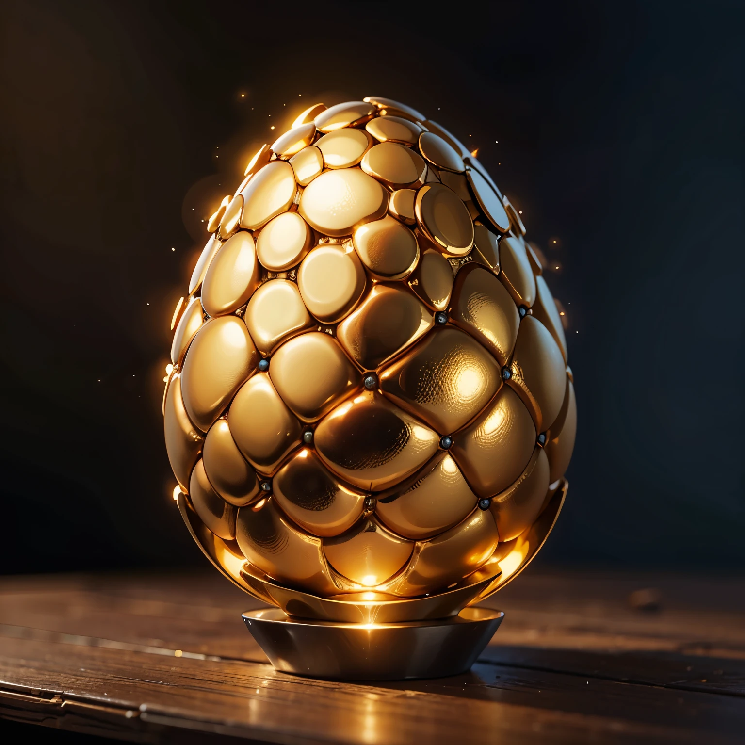 Close-up of a full golden smooth egg, Diablo Concept Art, Don't show monsters and humans， game icon, European and American realistic style ,Magic,4K, HD