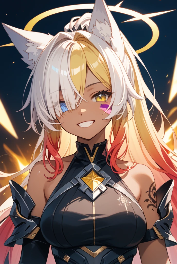 A smiling goddess on her throne.
