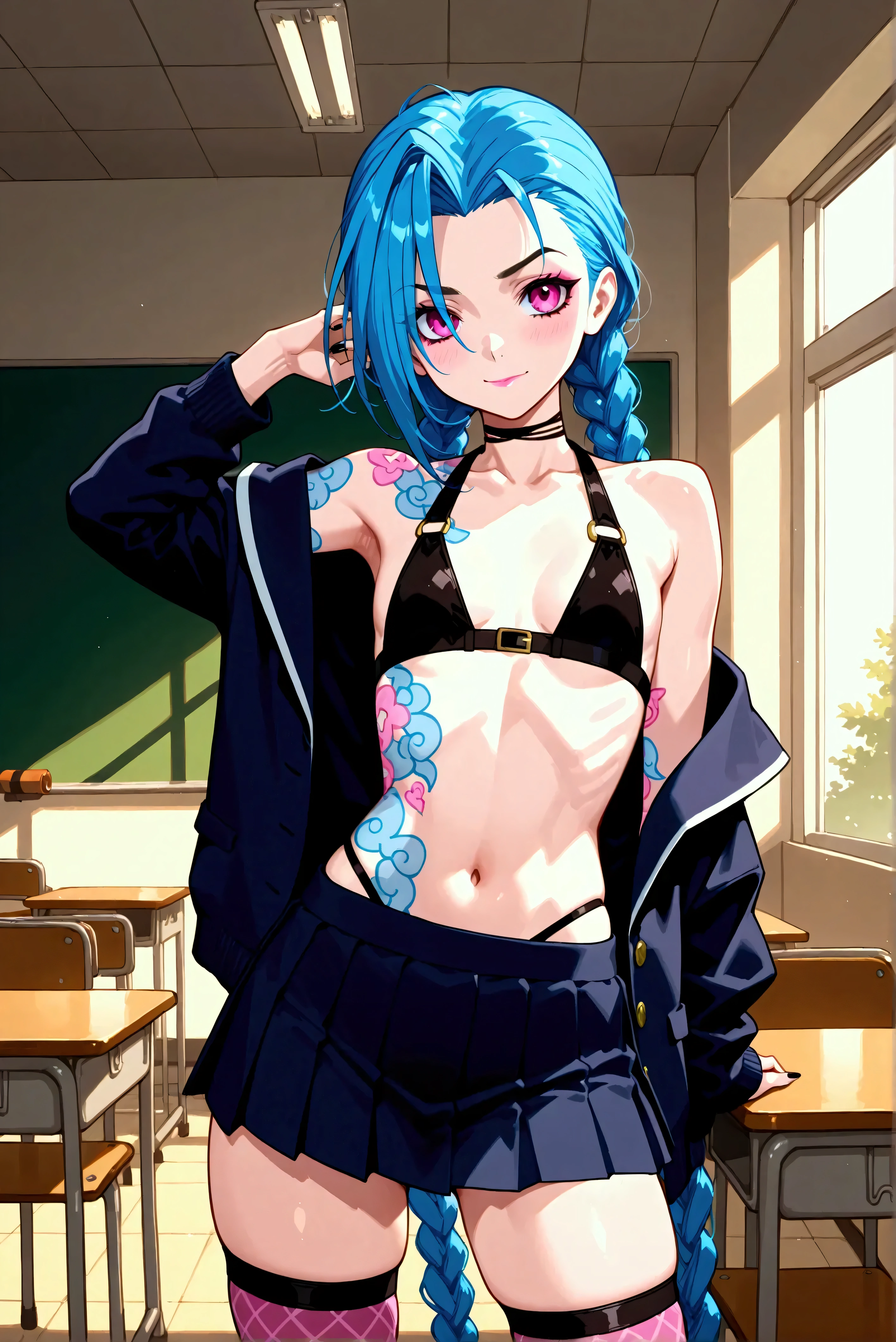 Jinx, school, pose sexy,