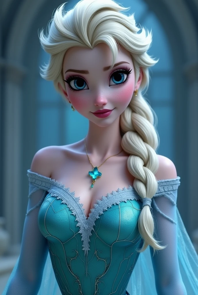 elsa \(frozen\) in the corridor of the library, looking at viewer,smirking,(string bikini:1.3),long straight hair, upper body,short hair, worm light,<lora:Frozen_elsa_V1_9clothes:0.8>,upper body, incredibly absurdres,ultra-detailed, wallpaper,realistic,photorealistic,raw photo,masterpiece,best quality,