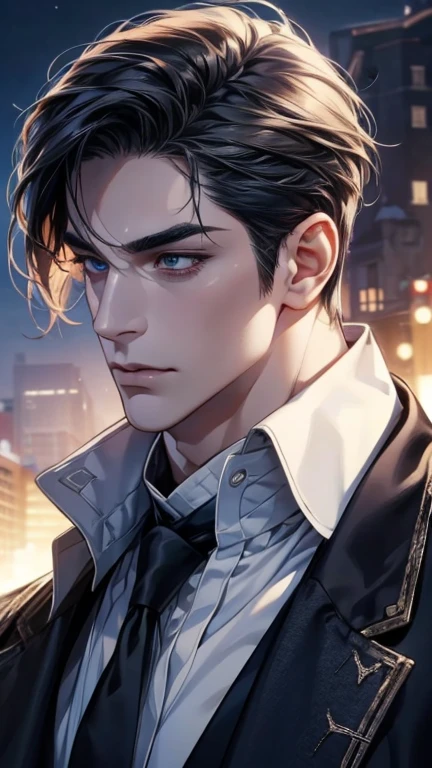 (best quality,4k,8k,highres,masterpiece:1.2),ultra-detailed,(realistic,photorealistic,photo-realistic:1.37),36 year old man,3 day beard,handsome anime,portraits,strong,masculine,dark hair,sharp jawline,mesmerizing eyes,perfectly styled hair,cool anime outfit,confident expression,vibrant colors,dynamic lighting, expression love.