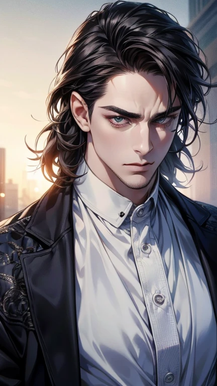 (best quality,4k,8k,highres,masterpiece:1.2),ultra-detailed,(realistic,photorealistic,photo-realistic:1.37),36 year old man,3 day beard,handsome anime,portraits,strong,masculine,dark hair,sharp jawline,mesmerizing eyes,perfectly styled hair,cool anime outfit,confident expression,vibrant colors,dynamic lighting, expression love.