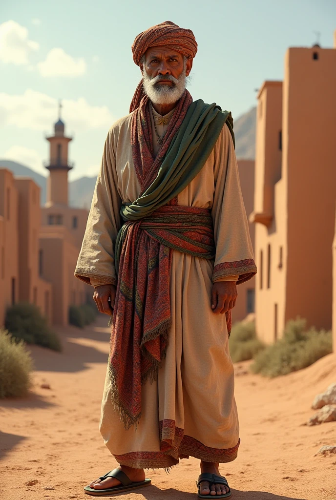 I want a picture of a Moroccan old man from berberb with berbe in the mountain