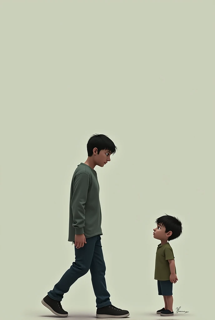 Tiny ant-sized dark haired midget by worship to tall, dark haired giant young guy. Realistic. Modern time. Tiny ant-sized guy bow down at giant's feet. Domination. Giant with white sneakers. Macrophilia.