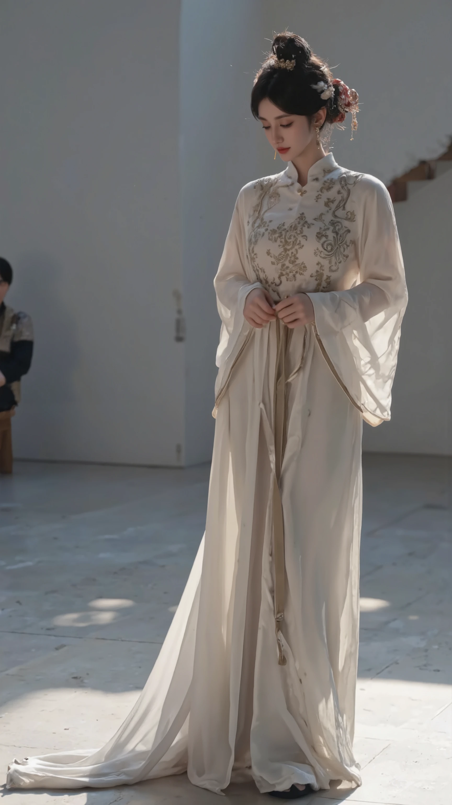  Cinematic Texture ，Women dressed in ancient Chinese style,Alone