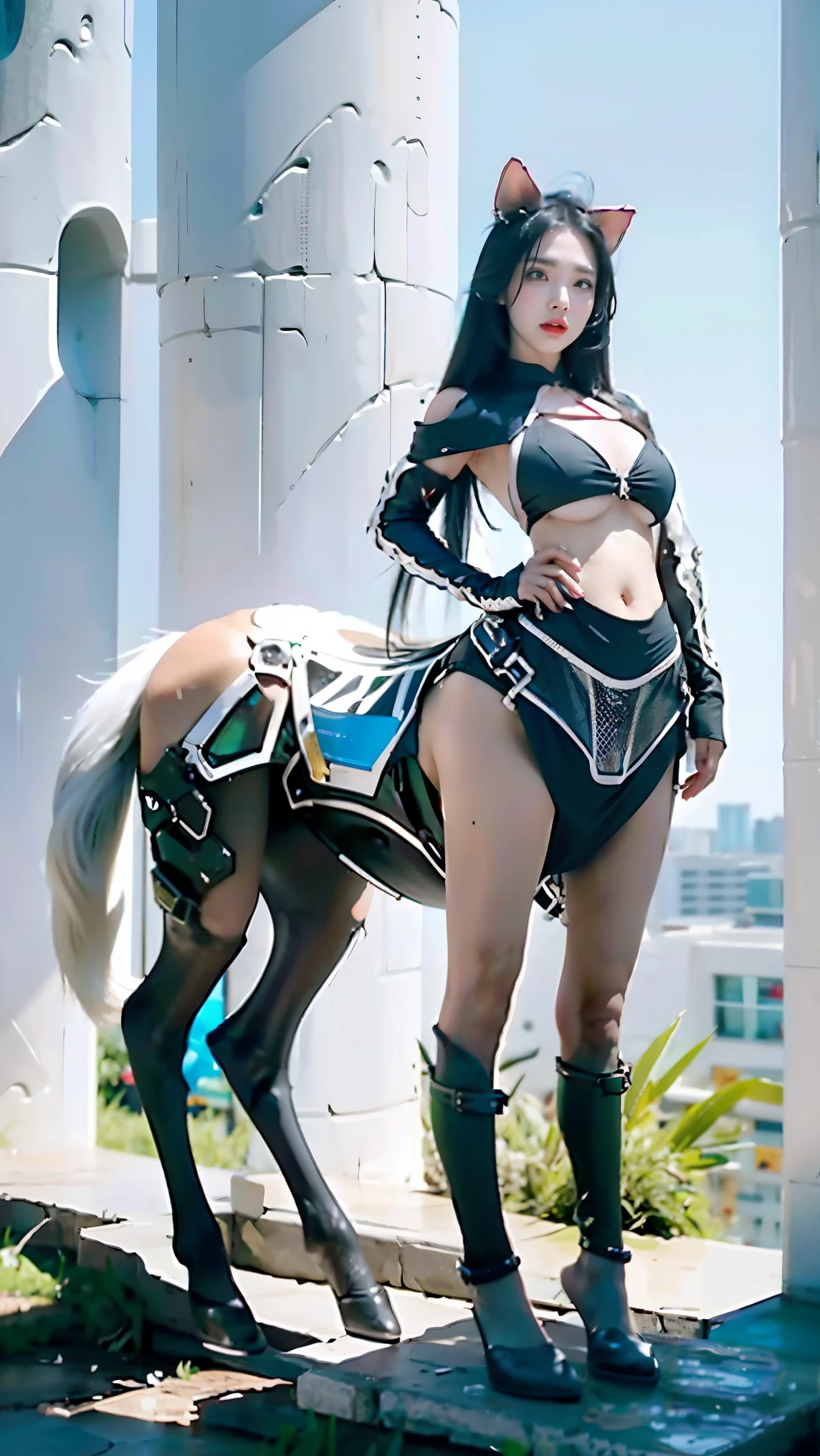 A team of superheroes to create an oversized wide-angle , super depth of field , Beautiful cinematic promotional illustrations with Hollywood master-level designs , Distribute character materials with geometric shapes ,Multi-layer zoom ,Integrated 光线变化, multi-angle capture , Focus on the character's face ,( cybermecha centaur 、Metaphor 、暗藏玄机人物殿堂级的性特征and excellent sexual tension :1.6), world-class rendering , super detailed ,Super complex, Super Detailed , details are true ,Super-sharp , super high quality output, bright color , beautiful ancient god Siren 。{( is based on classical aestheticism :1.8), super skill fighting moves , using commercial giant makeup props ,What brings together a team of (grace、pride:1.2) team up,include(人马合一的Cyber机甲半人马,Centaur,Centaur:1.8),and( the charming ancient gods, the mermaid 、Half man, half fish:1.6),and(Cat girl,Cat People, half human half cat ),and( high-energy phoenix girl 、Fire woman、 half human half fire :1.6), and the mini flower fairy (Fairy:1.6),以及粉红的魔tail(Succubus:1.6),wait( more than the five beast girl Furui 1 .5),they(Integrated 、 Perfect Blend 、 precise connection 、 seamless nesting 、 line slender 、 appearance incorporating mythological, legendary, and monster features、tail、Tentacles、Wings、Feather、scale、nail、hoof、Anti-Joint 、Arthropod、fur、Chitin 、Pattern、Tattoo、华丽装饰wait外观特征:2), superheroes with (Beauty:1.5)、Tear mole、( compression of gravity, a large bag with an oversized curve, full, super huge jelly chest:1.6)、收窄的肋骨and肩、Vacuum belly、 rough、 ultra-long hips and legs 、 long body ,Standardized ergonomics 、 Physiological Perfection、 Medical Beauty Skin 、 Mysterious and fragrant organs }。场景内include职业为女性的:( Cthulhu folklorist 、Explorer、warrior、Clergy、scholar、wizard、 superhouse 、emperor、Angel、immortal、妖魔wait)。 a variety of superb martial arts ,加入中式玄幻and西方奇幻wait多种幻想元素的装备and服饰,包含有中西方多种古典and潮服融合的超级服装,诸多幻想and科技融合的特种装备, Blurred ultra-giant Oriental classical idols passing through the atmosphere 。 partner combination 、interactive、Innocence、Neon、 multiple color light 、Fire、 ultimate color control 、Fun、 surrealism 、Cyber、Prize-winning entries 、、 inspirational idea 、 Clean Picture 、Reality、 settlement screen 、Chinese Comics、AAA Games、The invisible light code passed the 。( cybermecha centaur 、Metaphor 、 concentrated computing power metaphor using camera language 、 excellent sexual tension :1.6)。