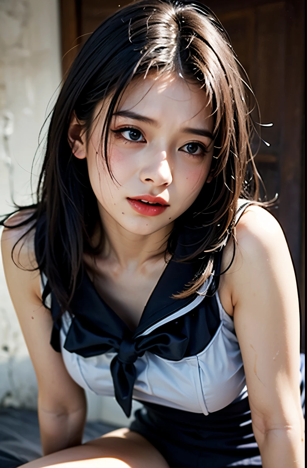 whole body、Of a black sailor suit、 high school girl、Being attacked by men。 Intense Sex 、 being grabbed by the leg、Being forced to spread her legs、Spread、 rape、Sexual pleasure、 Innocent Face 、 without makeup、Obscene expression、Crying face、orgasm、スレンダーなbody型、 larger breasts 、body、hair、Semen splashed on face