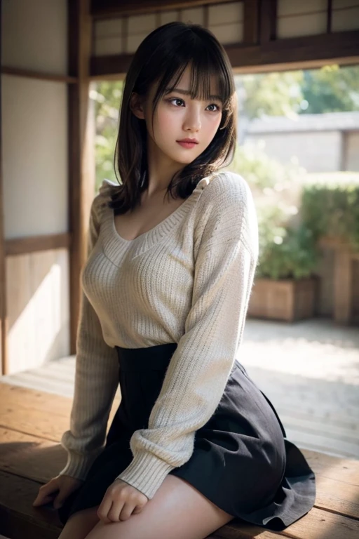 ((standing)) , (both hands on knee) , leaning forward , master piece , best quality , highly detailed , (matured female) , japanese