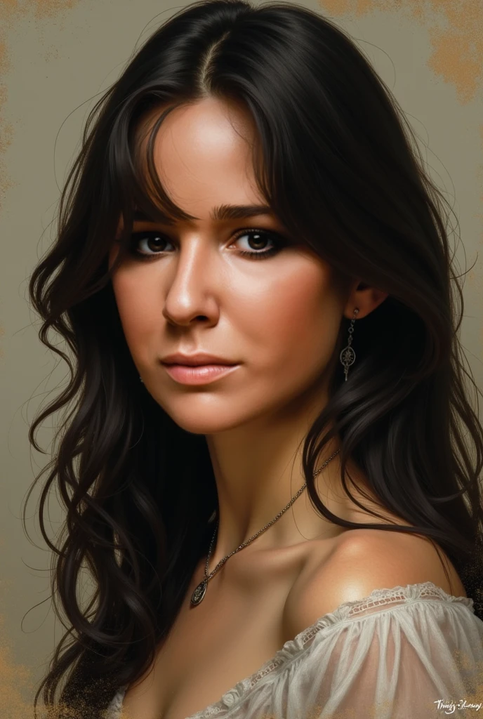 a beautiful mysterious Indian woman, Western fashion, intricate detailed face, piercing eyes, long eyelashes, delicate skin, natural beauty, flowing hair, candid elegant pose, dramatic lighting, cinematic mood, muted color palette, chiaroscuro lighting, high quality, photorealistic, 8k, intricate details, professional rendering