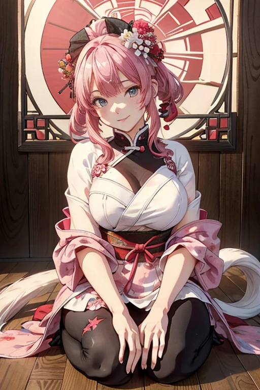 single pink hair kitsune milf
