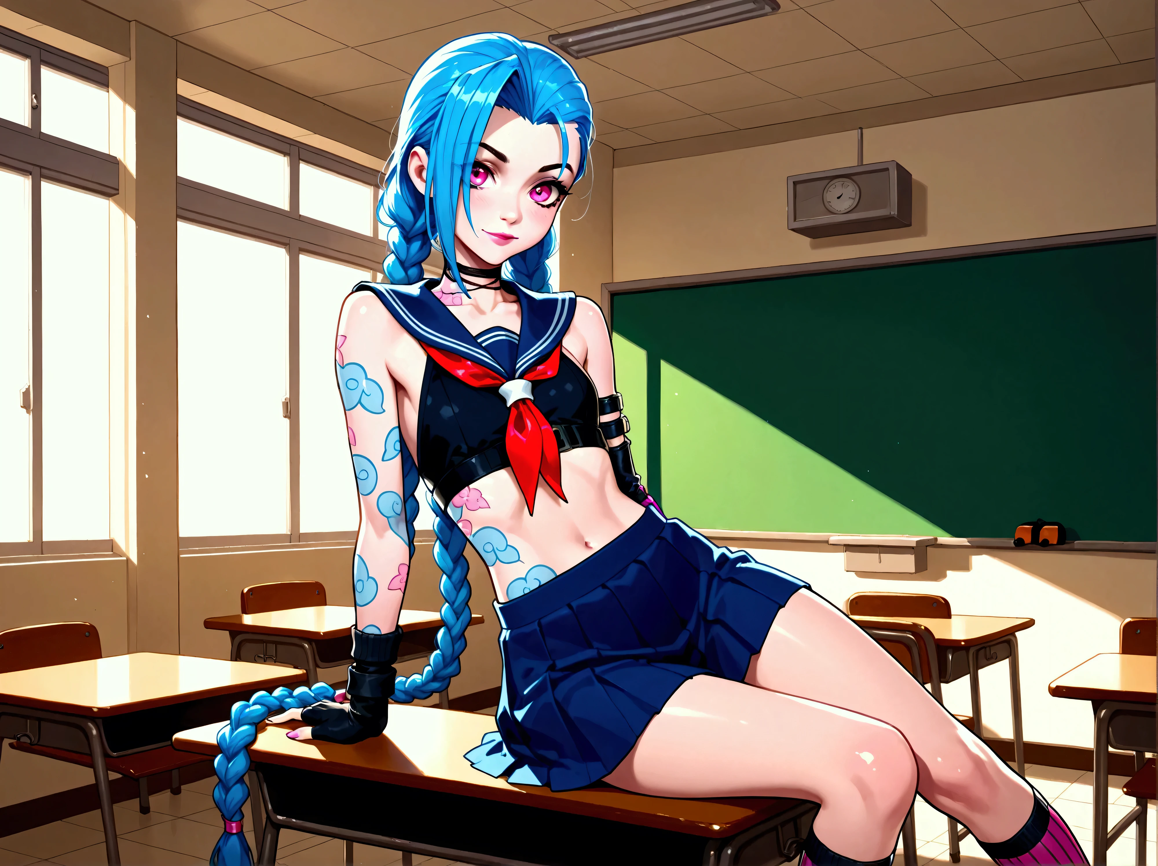 Jinx, school, pose sexy, a 4 pattes,