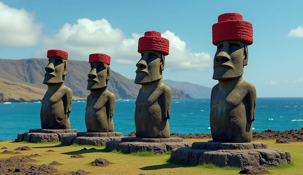 <lora:Moai - Isola di Pasqua_m0a1s:1> m0a1s in a swimming pool