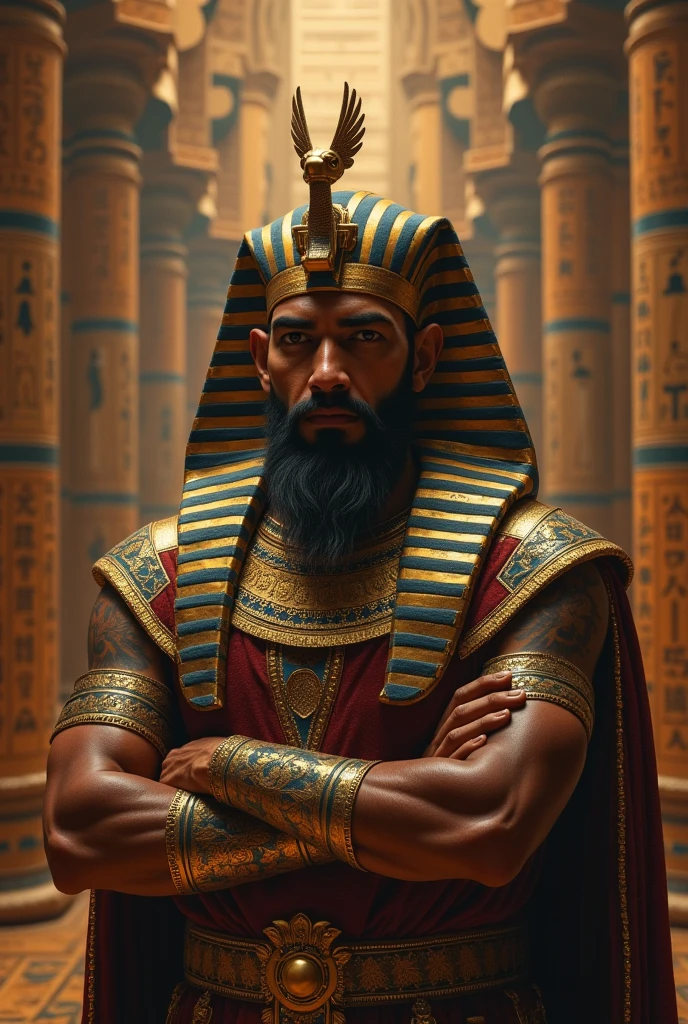 Egyptian player Mohamed Salah wearing a pharaonic outfit