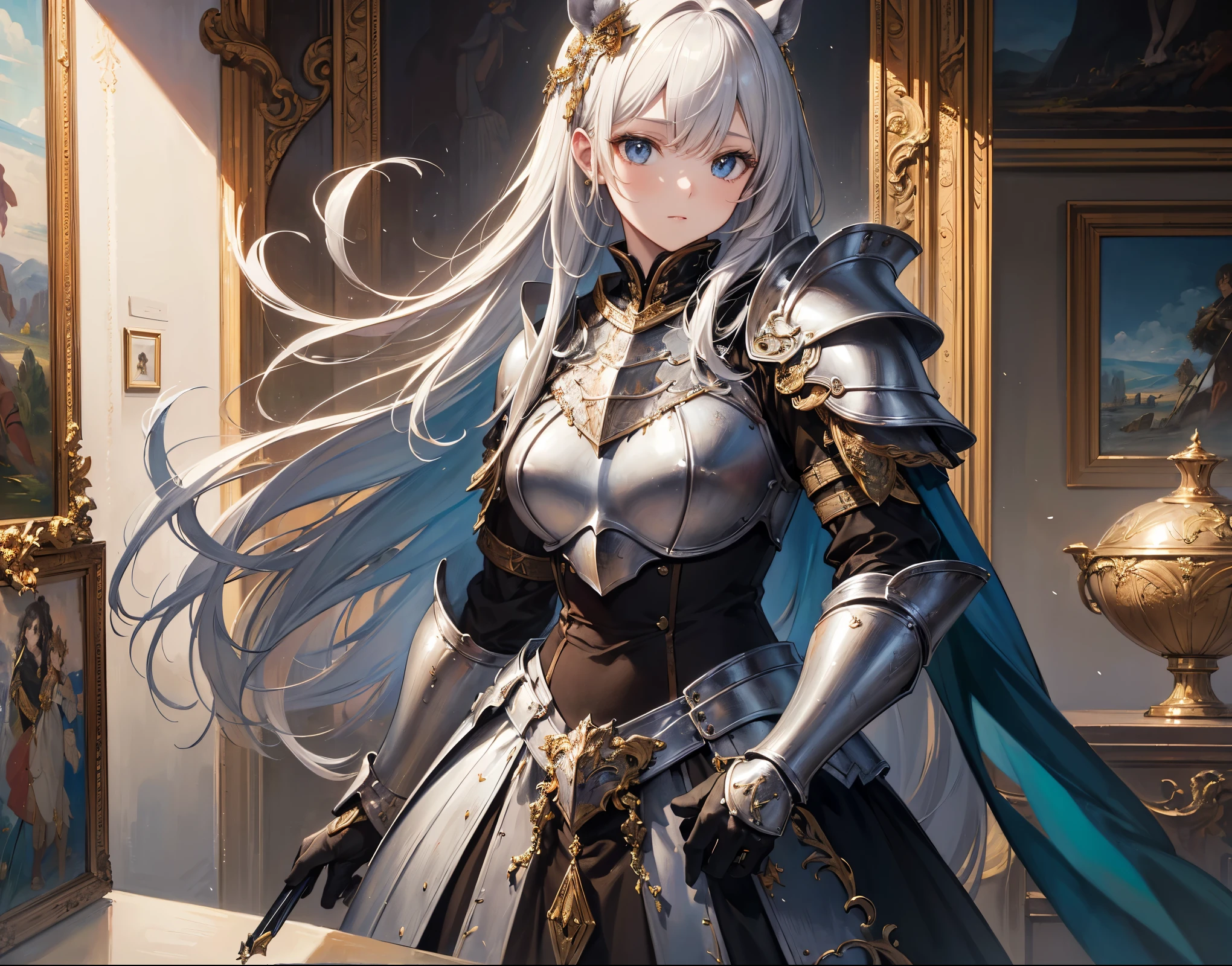 Woman in armor with sword and shield, Armor Girl, Highly detailed art gems, Kschaert Krentz Key Art Feminine, Detailed digital anime art, Anime fantasy artwork, 8k high quality detailed art, Style Art Germ, Amazing character art, 2. 5 d cgi Anime fantasy artwork, Portrait of a girl in the Knights of the Zodiac, Fan Art Best Art Station