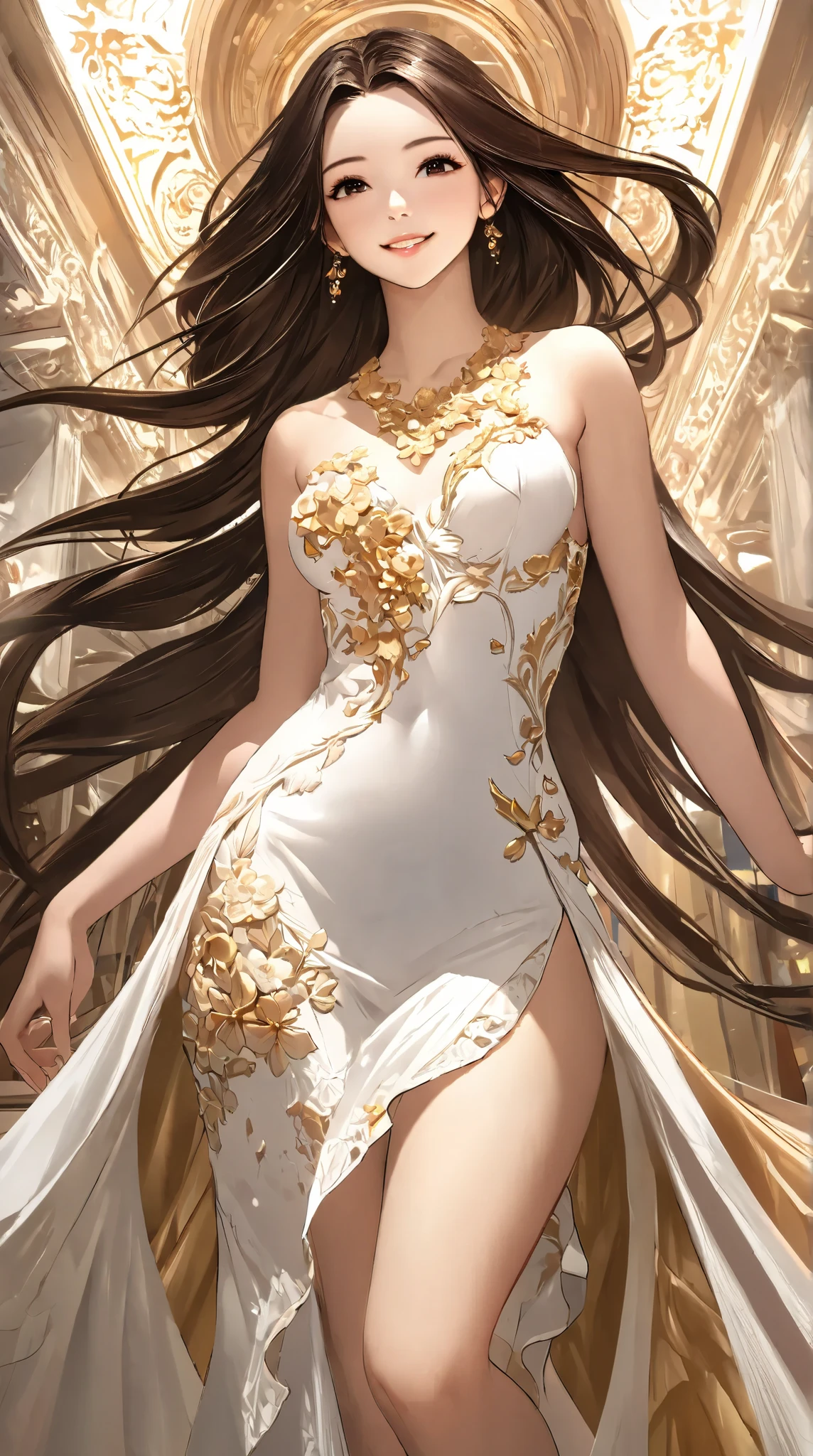 (masterpiece:1.2, best quality), realistic, (real picture, finely crafted, depth of field), cleft lip, high detail, perfect face shape, perfect body, oversize model, mature woman, tall long legs, big breasts, natural background bokeh