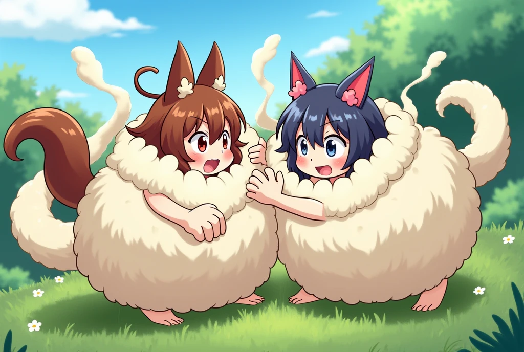 Sheep, furry, goat horns, thick, nude, fluffy, small boobs, hip dips, thigh gap