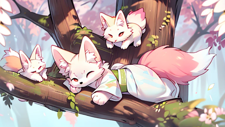 There were two cats lying on the grass, cozy night fireflies, Detailed fanart,, Furry art!!!, very very beautiful furry art, Nine stories, in a candy forest! At night, cute forest creature, fursona furry art commission, Fanart, commission on furaffinity, Cute detailed digital art, furry mawshot art