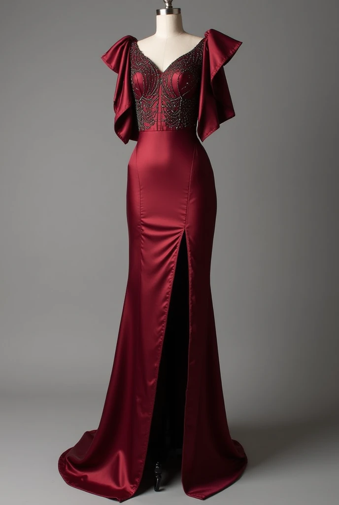 highest quality,masterpiece,Ultra-high resolution,Original photo,Ultra-high resolution,Beautiful woman 25 years old woman,British fashion in 1900,Long dress,Full Body,high waist,Flashy makeup using red eyeshadow,Big smile,Short cut with subtle side waves,whole body,Gray background,