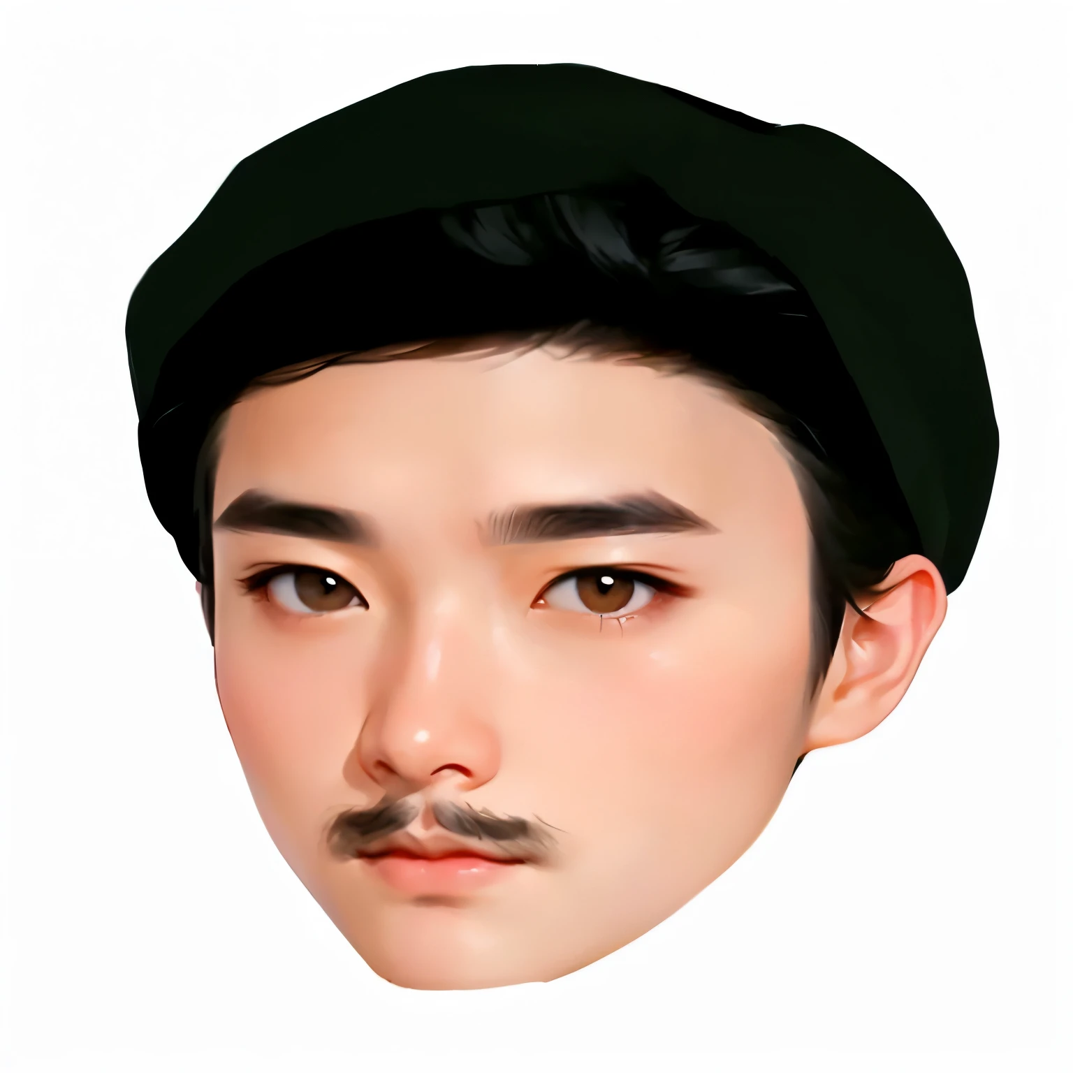 a close up of a person with a mustache on a white background, inspired by Zhang Han, inspired by jeonseok lee, inspired by Yanjun Cheng, #1 digital painting of all time, # 1 digital painting of all time, artwork in the style of guweiz, wan adorable korean face, made with anime painter studio, inspired by Russell Dongjun Lu