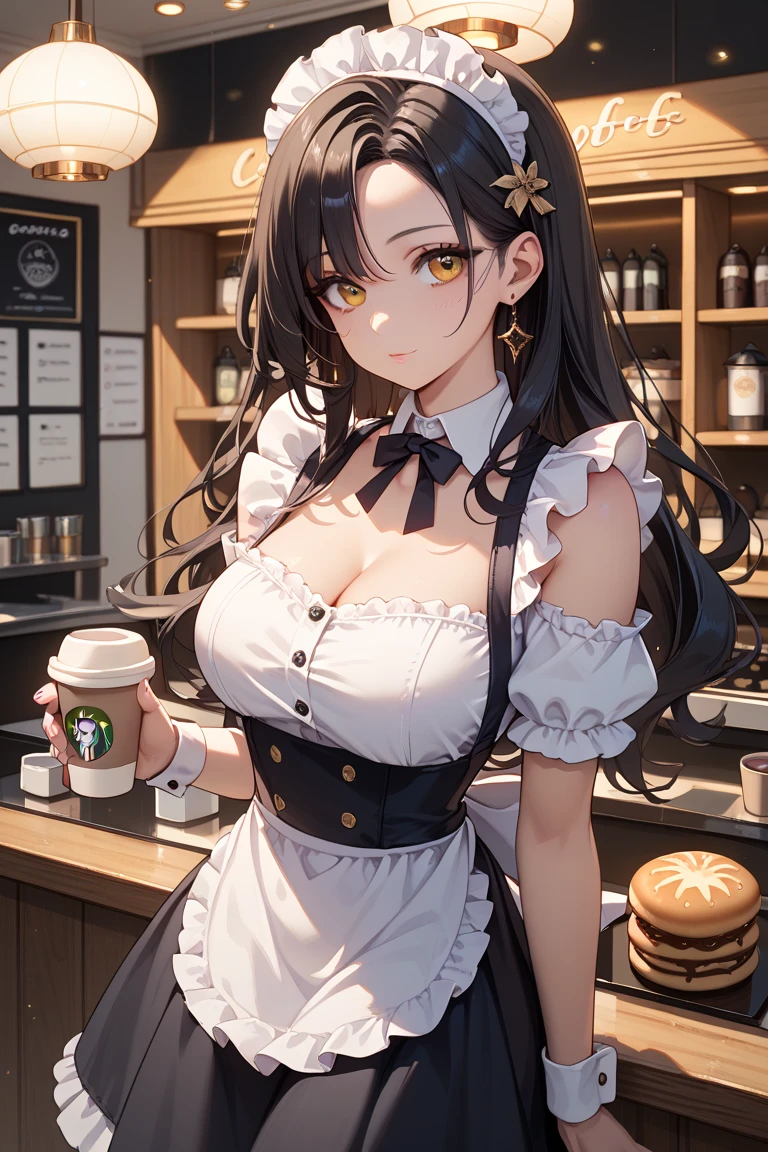 (8K, Raw photo, Best Quality, masutepiece:1.2), (Realistic, Photorealsitic:1.37), natural, 超A high resolution, Super Detail, ultra-detailliert, Detailed skin, Sharp Focus, Bokeh, Glossy texture, depth of fields, Shiny hair, Glossy Skin Break 1 Girls, Japanese, Solo, Children, (14 yo:1.6), 年轻, Young girls, Baby face, Smooth skin, without makeup,High twin tails with ribbons, Black hair, Black eyes, Glowing eyes Break,From the knee up:1.4、Standing:1.2、 beautiful thigh、Navel Ejection、Cleavage is fully exposed, (Cute smile:1.5), - Colossal breasts that are just bursting with a thin body:1.4, Soublet, a girl holding a tray , Wearing a Soublet costume, frilld, fish net, bow ribbon, open top, (A very short skirt in red color showing off her panties:1.2), (coffee shop:1.4) Break Break(A girl who loves to show off her gal's fancy little panties:1.2)、 (A very  and little 10-year-old waitress)、Naked Waitress、(huge breast, big tits, slender waist)、