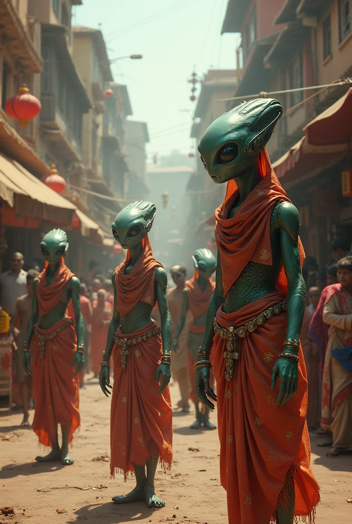 (Intriguing female alien vendor in desert:1.3), Centralized scene, Concealing hood, (Sharp piercing eyes:1.2), Tall and lean, Selling captive alien creatures, pay the bill, (Realistic textures:1.2), Dusty market stalls, Tense atmosphere, Bright sunlight <lora:Image Enhancer XL Extreme v2:1>