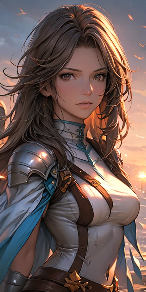 masterpiece, best quality, realistic, 1girl, solo, from behind, intricate background, wind, cliff, wind, very long hair, (landscape:0.4), city, tree, sky, sun, sun beam, bikini armor, <lora:Waifu-BrianaWildStarV1.4:0.95>