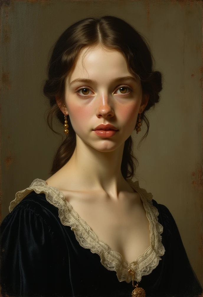 Portrait of girl in baroque painting style