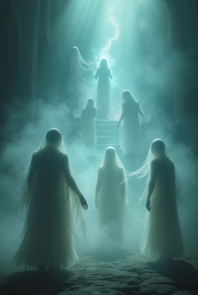 blue theater with ghosts