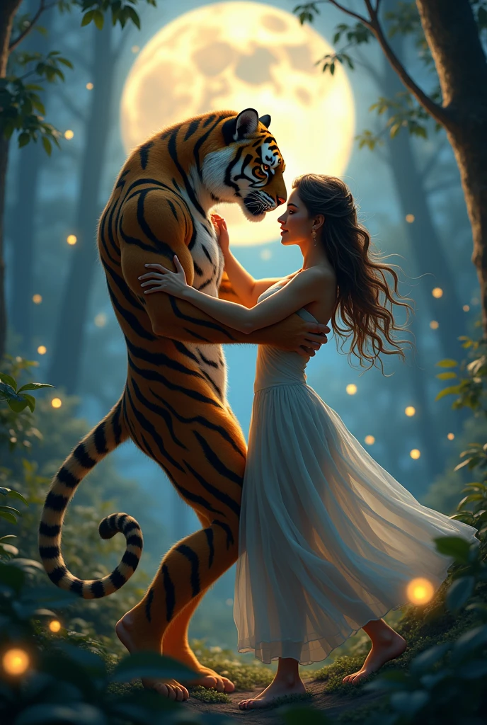 Tiger with dance girl 